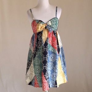BCBGMAXAZRIA Silk Paisley Print Empire Waist Dress